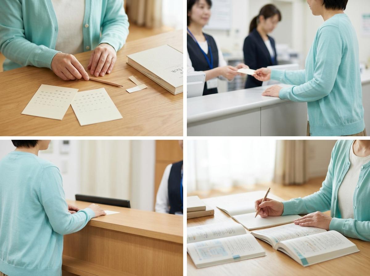 시험을 볼 시기를 정리하는 빈 일정 카드와 학습 노트
