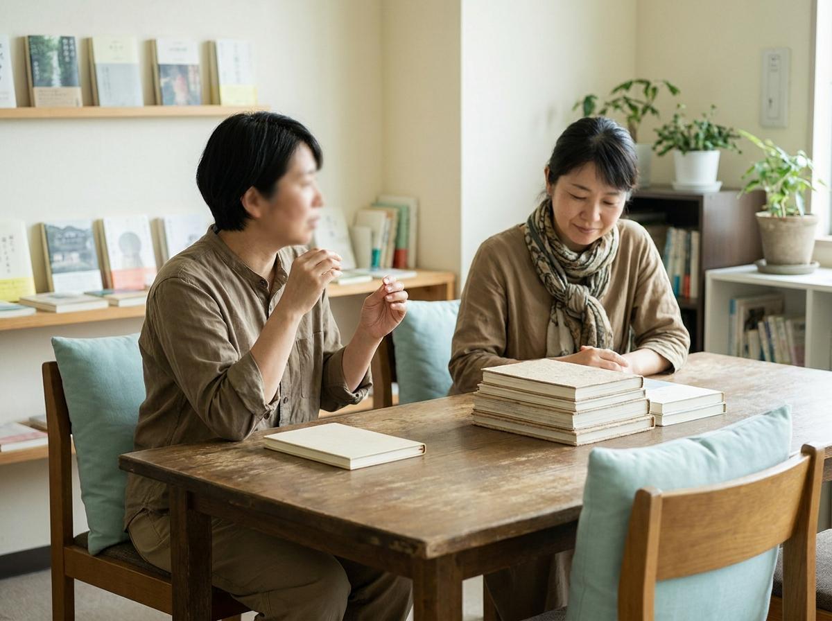 일대일 대화 중 학습자가 상대에게 천천히 말해 달라고 부탁하는 예시 장면